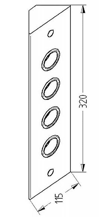 THEBO 3-fach Energie-Ecksäule STS 3007/320 mit Schalter / Ecksteckdosen / Steckdosenleiste / Steckdosen