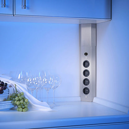 Thebo-Licht Energie-Elektrosäule STA 3008 aus Edelstahl mit 4 Steckplätzen abschaltbar über Mini-Schalter /… – Bild 3