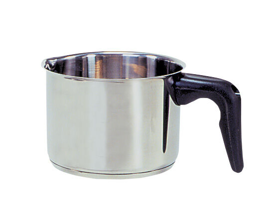 Karl Krüger 2114 Milchtopf mit Ausguss aus Edelstahl 14 cm, Inhalt 1,6 Liter / Milch-Topf / INDUKTION