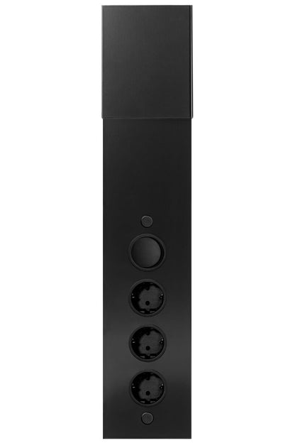 Energie-Ecksäule STS 3007 in SCHWARZ mit 3 Steckplätzen und Schalter für Licht / Mehrfachsteckdose / Ecksteckdose