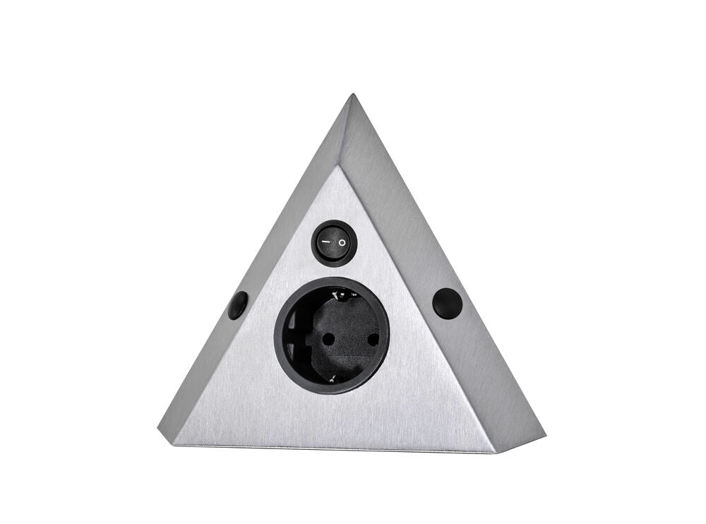 THEBO-Licht Ecksteckdose STS 3007-D 1-fach aus Edelstahl mit Schalter / Ecksteckdosen / Edelstahl-Steckdosenleiste /…