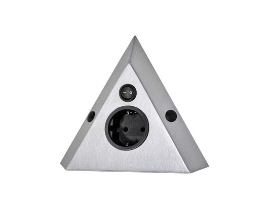 THEBO-Licht Ecksteckdose STS 3007-D 1-fach aus Edelstahl mit Schalter / Ecksteckdosen / Edelstahl-Steckdosenleiste /…