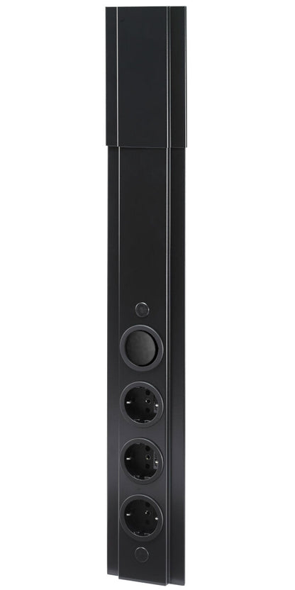Energie-Ecksäule STS 3072 in SCHWARZ mit 3 Steckplätzen und Schalter / Mehrfachsteckdose / Ecksteckdose – Bild 3