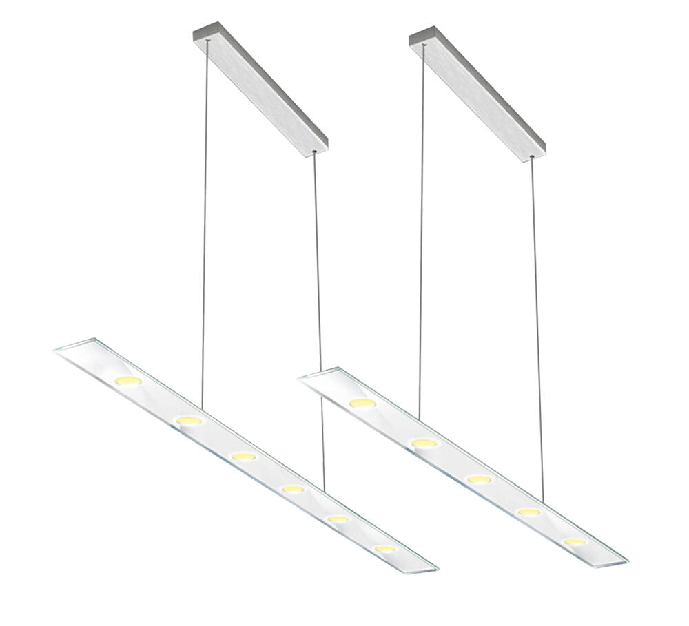SUN Pendel LED mit Edelstahlgehäuse und 6 mm ESG-Glas opal weiß / Hängeleuchte / Pendelleuchte