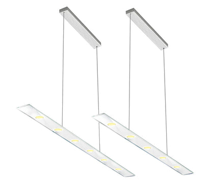 SUN Pendel LED mit Edelstahlgehäuse und 6 mm ESG-Glas opal weiß / Hängeleuchte / Pendelleuchte