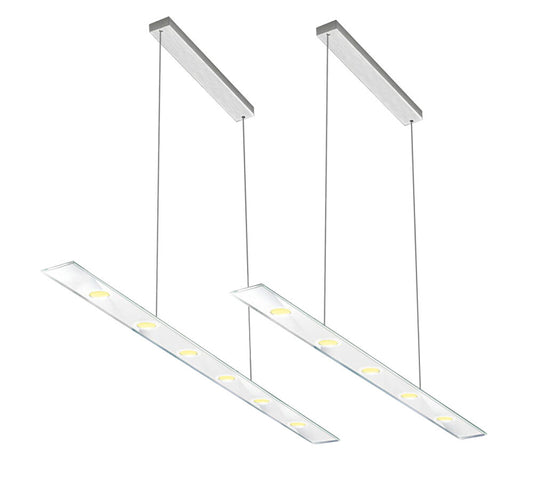 SUN Pendel LED mit Edelstahlgehäuse und 6 mm ESG-Glas opal weiß / Hängeleuchte / Pendelleuchte