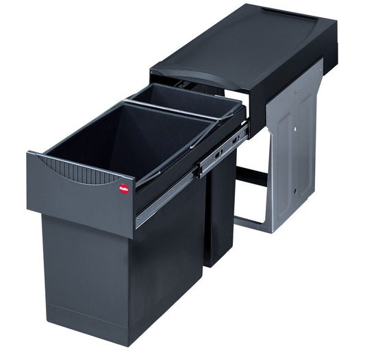 HAILO 3666111 TANDEM Abfallsorter 31 (24+7) Liter ab 30 cm Schrankbreite / Abfalltrennsystem