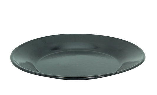 Karl Krüger 117801BL Teller flach 24 cm, Serie BLACK, Stahl emailliert, Speiseteller