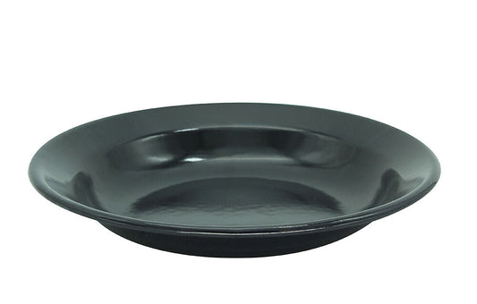 Karl Krüger 117818BL Teller tief 24 cm, Serie BLACK, Stahl emailliert / Suppenteller