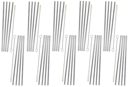 10er SET Metaltex 253180000 Trinkhalme INOX zu je 4 Stk. inkl. Reinigungsbürste / Strohhalme