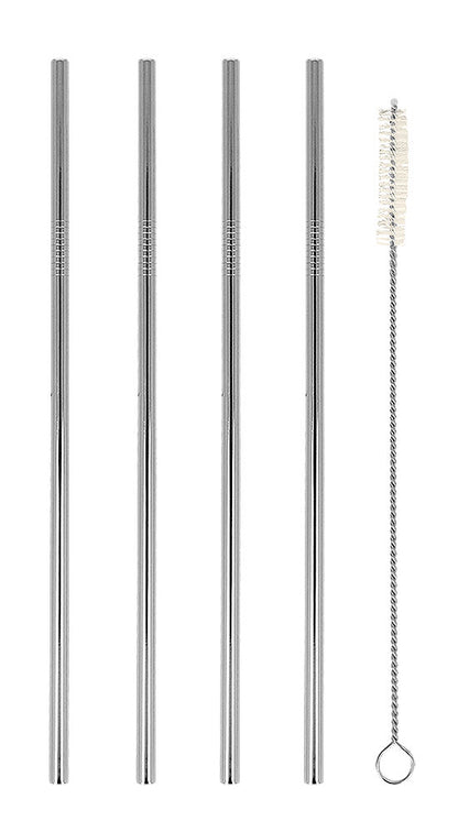 10er SET Metaltex 253180000 Trinkhalme INOX zu je 4 Stk. inkl. Reinigungsbürste / Strohhalme