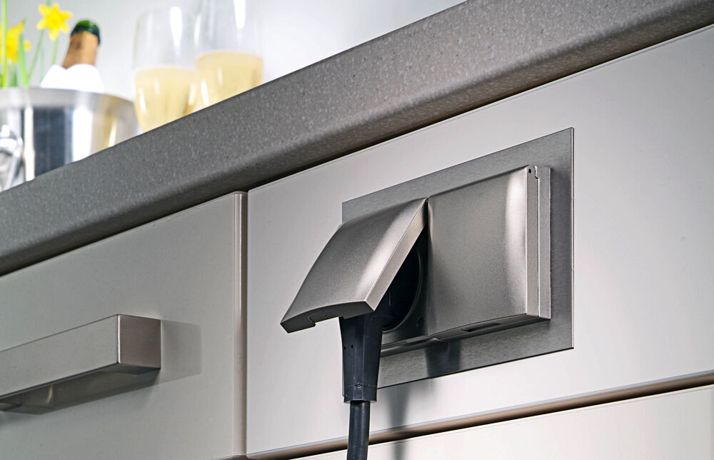 THEBO 2-fach Steckdose ST 3009 ST/2 mit Klappdeckel / Schukosteckdosen / Klappdeckel – Bild 3