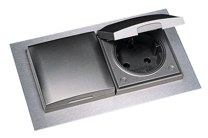 THEBO 2-fach Steckdose ST 3009 ST/2 mit Klappdeckel / Schukosteckdosen / Klappdeckel – Bild 5