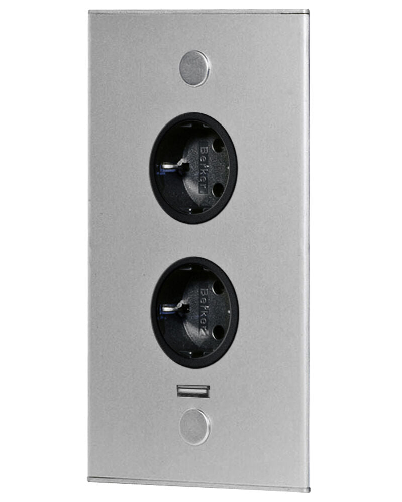 THEBO Steckdosenelement ST 3007/200/2 USB aus Edelstahl / Mehrfachsteckdose – Bild 3
