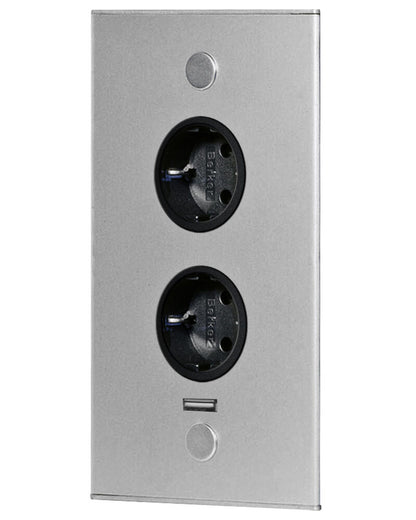 THEBO Steckdosenelement ST 3007/200/2 USB aus Edelstahl / Mehrfachsteckdose – Bild 3