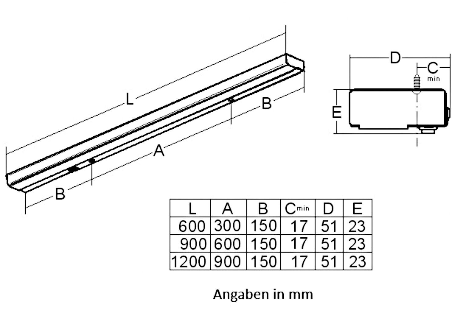 THEBO LED R 901 Unterbau Reihenleuchte 240 V mit Schalter / Unterbauleuchte – Bild 2