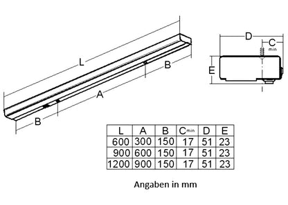 THEBO LED R 901 Unterbau Reihenleuchte 240 V mit Schalter / Unterbauleuchte – Bild 2