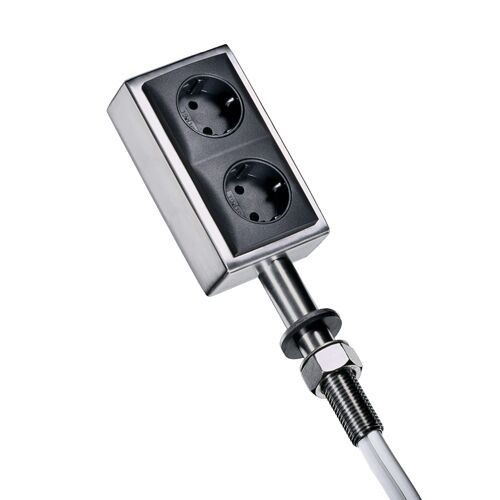 THEBO-Licht Kochinselsteckdose KI-ST/2 aus Edelstahl mit zwei vertikalen Anschlüssen / Inselsteckdosen /… – Bild 3