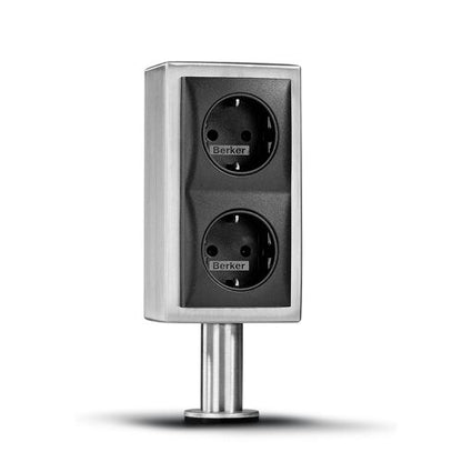 THEBO-Licht Kochinselsteckdose KI-ST/2 aus Edelstahl mit zwei vertikalen Anschlüssen / Inselsteckdosen /…