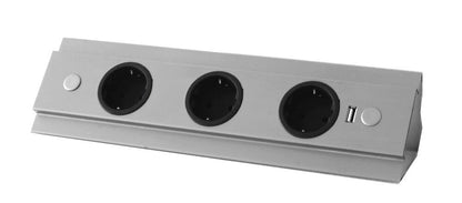THEBO Energie-Ecksäule ST 3072/320/3 USB aus Edelstahl mit 3 Steckplätzen – Bild 3