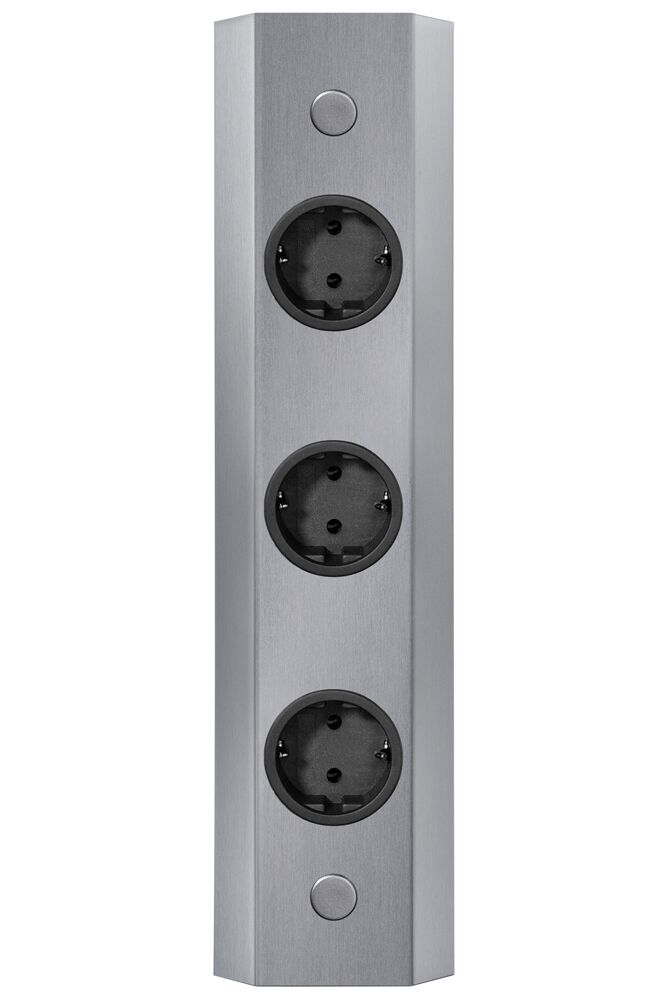 THEBO Energie-Ecksäule ST 3081/320 mit drei Schuko-Steckplätzen / Mehrfachsteckdose / Ecksteckdose