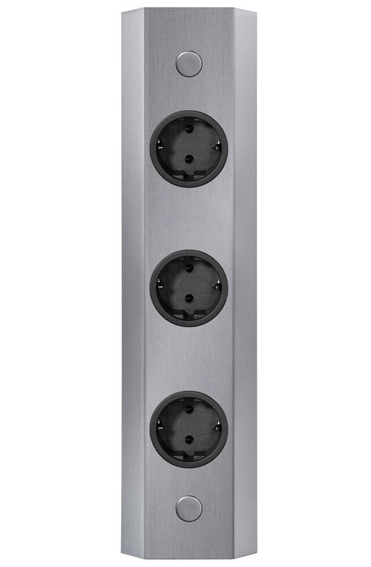THEBO Energie-Ecksäule ST 3081/320 mit drei Schuko-Steckplätzen / Mehrfachsteckdose / Ecksteckdose