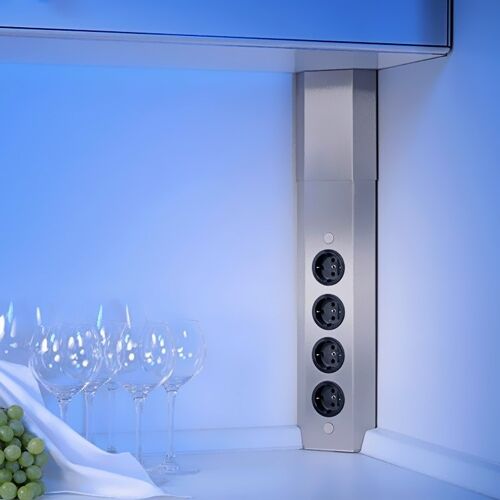 Thebo-Licht Energie-Elektrosäule ST 3008 aus Edelstahl mit 4 Steckplätzen / Ecksteckdosen / Edelstahl-Steckdosenleiste… – Bild 3