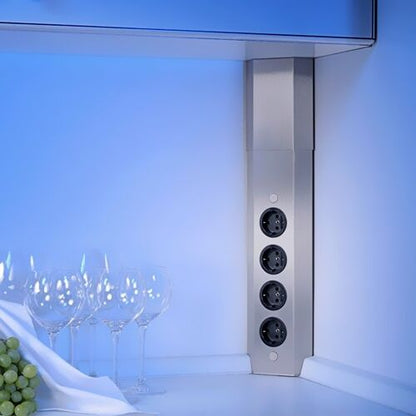 Thebo-Licht Energie-Elektrosäule ST 3008 aus Edelstahl mit 4 Steckplätzen / Ecksteckdosen / Edelstahl-Steckdosenleiste… – Bild 3