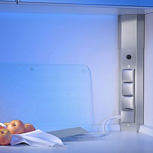 Thebo-Licht Energie-Elektrosäule STS 3008K aus Edelstahl mit 4 Steckplätzen, Klappdeckel und Mini-Schalter /… – Bild 3
