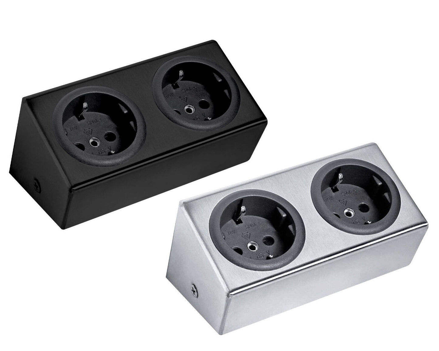 THEBO Steckdosenelement ST 3050 ST/2 in EDELSTAHL oder SCHWARZ / Mehrfachsteckdose