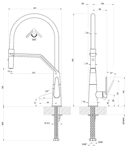 KeraDomo Armatur TONO PRO mit flexiblem Bogenauslauf / Systemceram – Bild 2