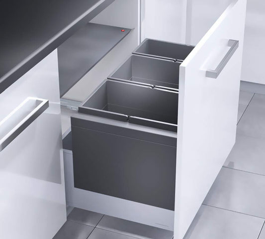 HAILO 3631881 Abfallsorter TRIPLE XL mit 3-fach-Trennung - 74 Liter Volumen / 2x 28 Liter u. 1x 18 Liter / 80 cm…