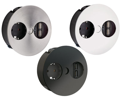 BACHMANN TWIST mit Schuko-Steckdose und USB-Doppelcharger / Deutsche Norm / BACHMANN / Steckdose