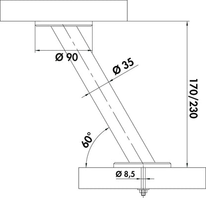 Barkonsole TYP 42° aus Edelstahl in zwei verschiedenen Längen / Tradur / Küchenkonsole / Thekenkonsole / Konsole