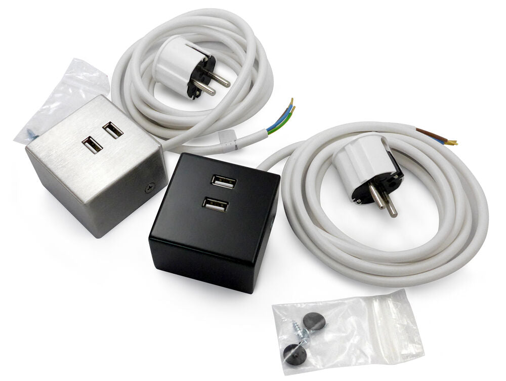 THEBO Aufbau Lade-Port USB 3080/2 in EDELSTAHL oder SCHWARZ / THEBO Licht / USB-Port / Ladestation