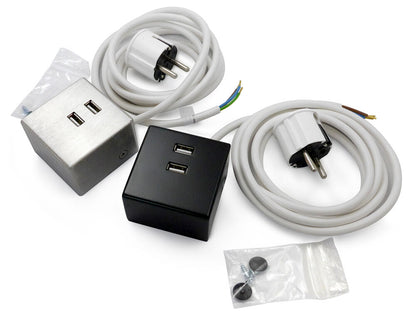 THEBO Aufbau Lade-Port USB 3080/2 in EDELSTAHL oder SCHWARZ / THEBO Licht / USB-Port / Ladestation