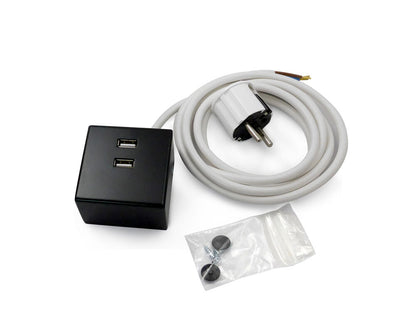 THEBO Aufbau Lade-Port USB 3080/2 in EDELSTAHL oder SCHWARZ / THEBO Licht / USB-Port / Ladestation – Bild 3