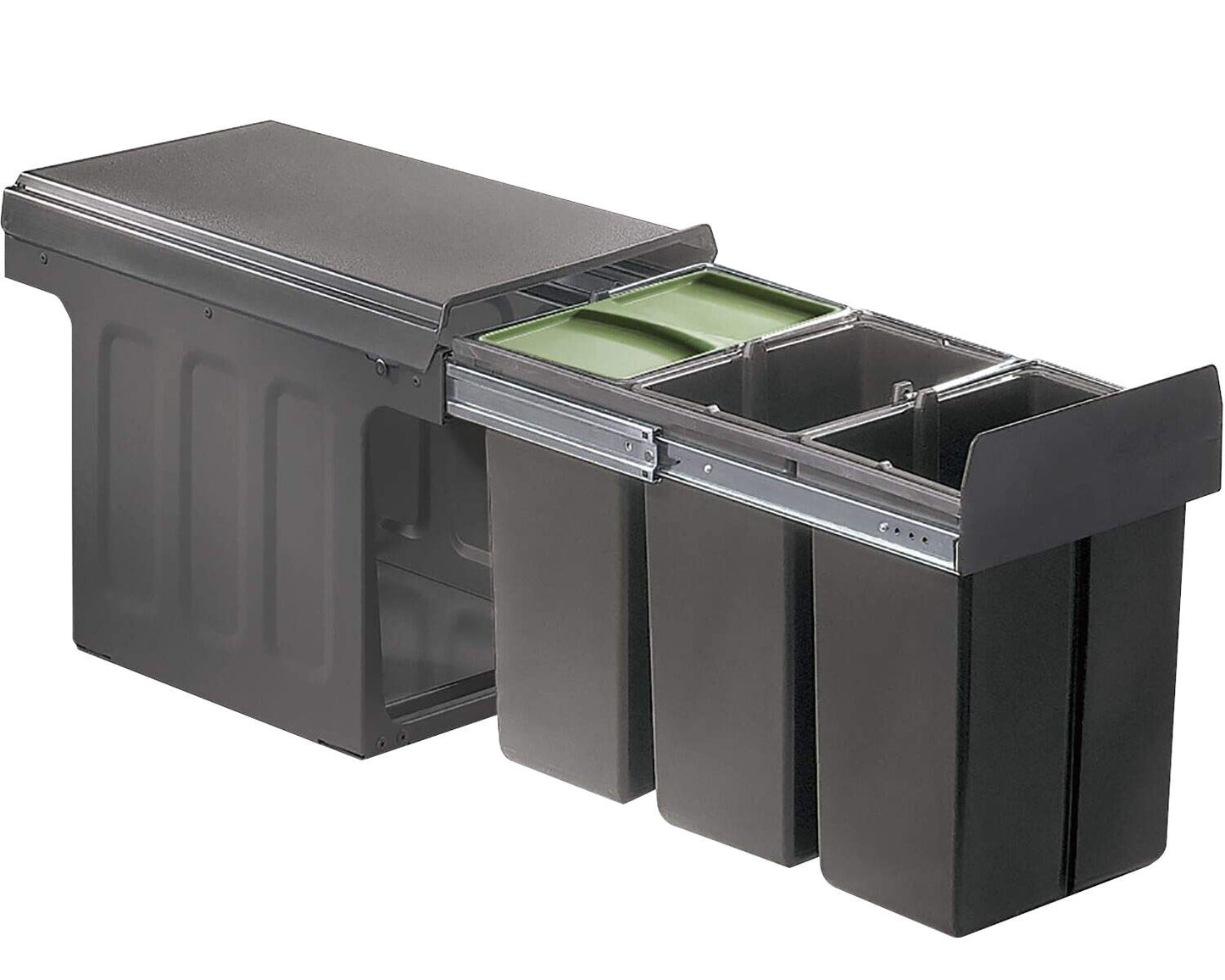 WESCO Profiline BIO TRIO 30DT Abfallsorter (3x8 Liter) Oriongrau ab 30 cm Schrankbreite