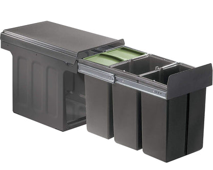 WESCO Profiline BIO TRIO 30DT Abfallsorter (3x8 Liter) Oriongrau ab 30 cm Schrankbreite