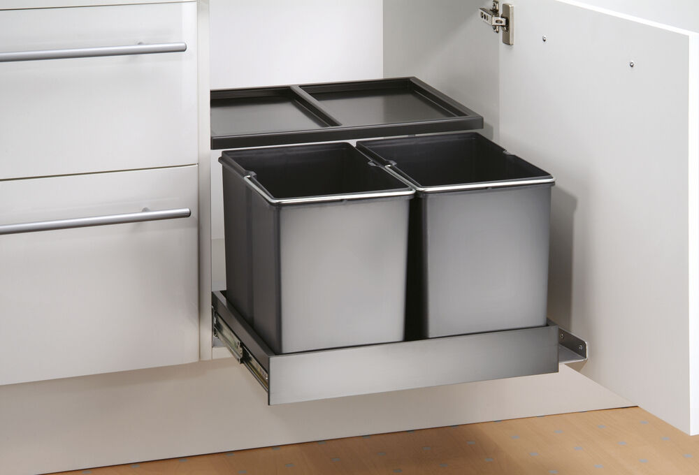 WESCO 757 311-11 Abfallsorter 30 (2x15) Liter DOUBLE SHORTY inkl. Mitnehmer ab 50 cm Schrankbreite – Bild 4