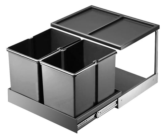 WESCO 757 311-11 Abfallsorter 30 (2x15) Liter DOUBLE SHORTY inkl. Mitnehmer ab 50 cm Schrankbreite
