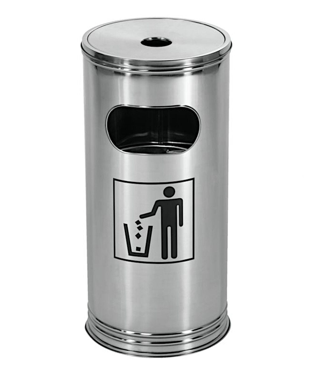 WESCO 151634-41 Standascher EDELSTAHL inklusive Abfallvolumen 15 Liter / Mülleimer / Ascher