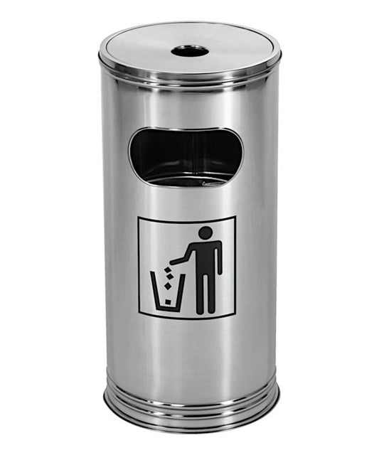 WESCO 151634-41 Standascher EDELSTAHL inklusive Abfallvolumen 15 Liter / Mülleimer / Ascher