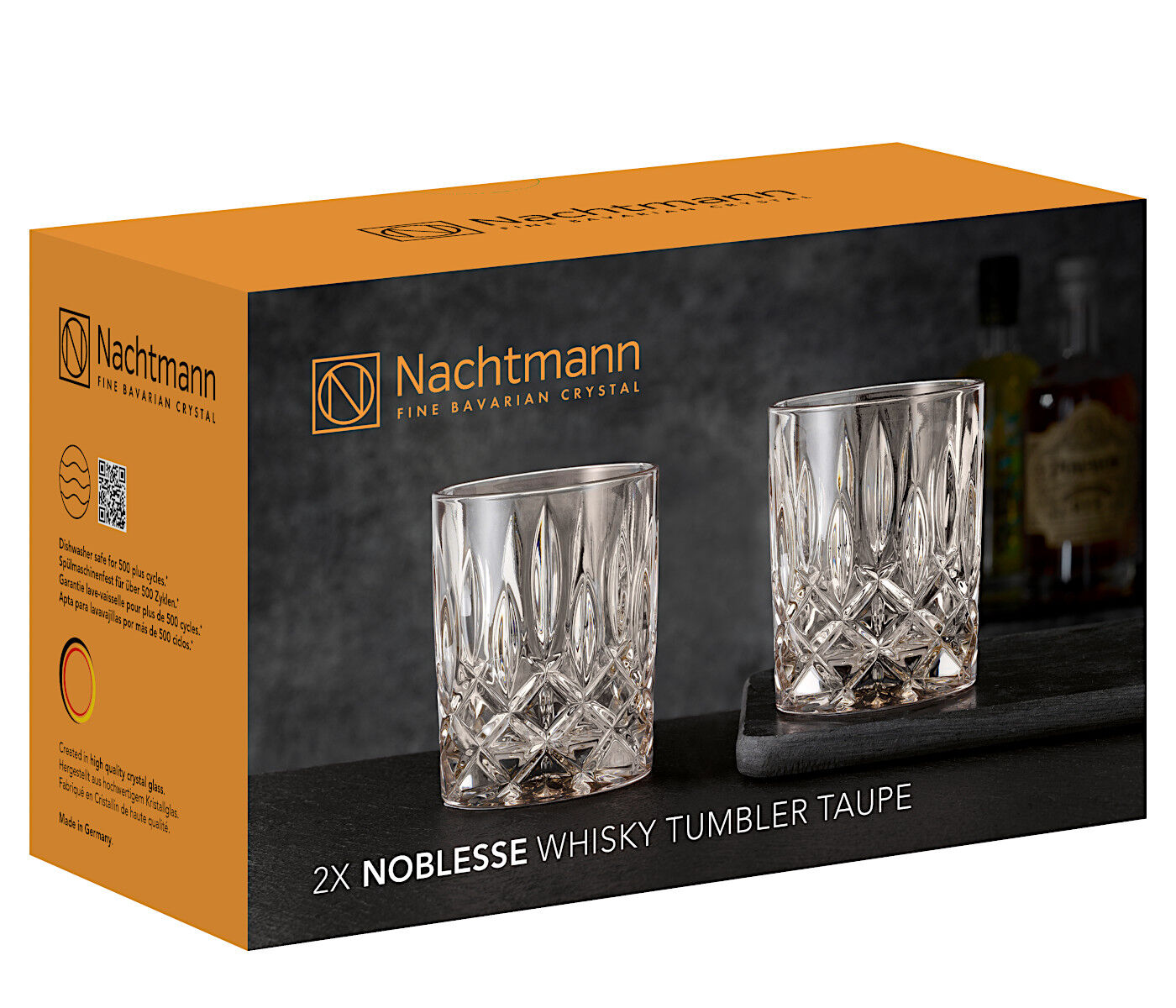 NACHTMANN 104242 NOBLESSE Whisky Tumbler TAUPE 2er Set – Bild 4