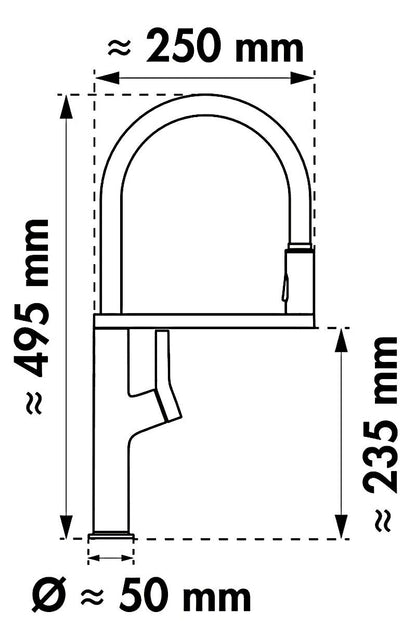 WASSERWERK Armatur ARIA mit flexiblen Bogenauslauf / Küchenarmatur / Einhebelmischer – Bild 2