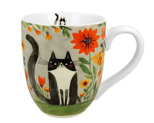DUO ANIMALS XXL Becher 1000 ml CAT'S WORLD - MEADOW aus New Bone China Porzellan