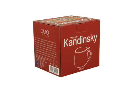 DUO ART GALLERY Fassbecher 430 ml mit Teesieb und Deckel SQUARES WITH CIRCLES inspired by W. Kandinsky, New Bone China… – Bild 5
