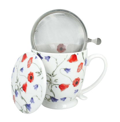 DUO Becher ANGELA mit Fuß, 500 ml, inkl. Deckel und Teesieb, New Bone China Porzellan – Bild 2