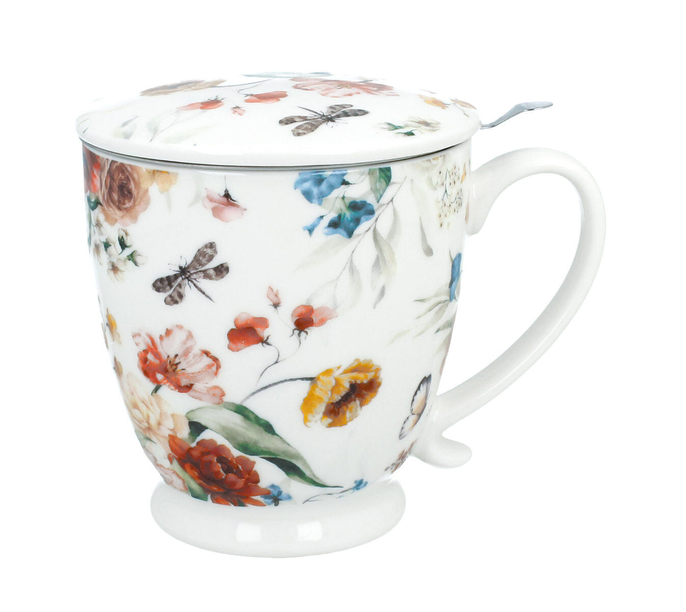 DUO Becher REBECCA mit Fuß, 500 ml, inkl. Deckel und Teesieb, New Bone China Porzellan – Bild 3
