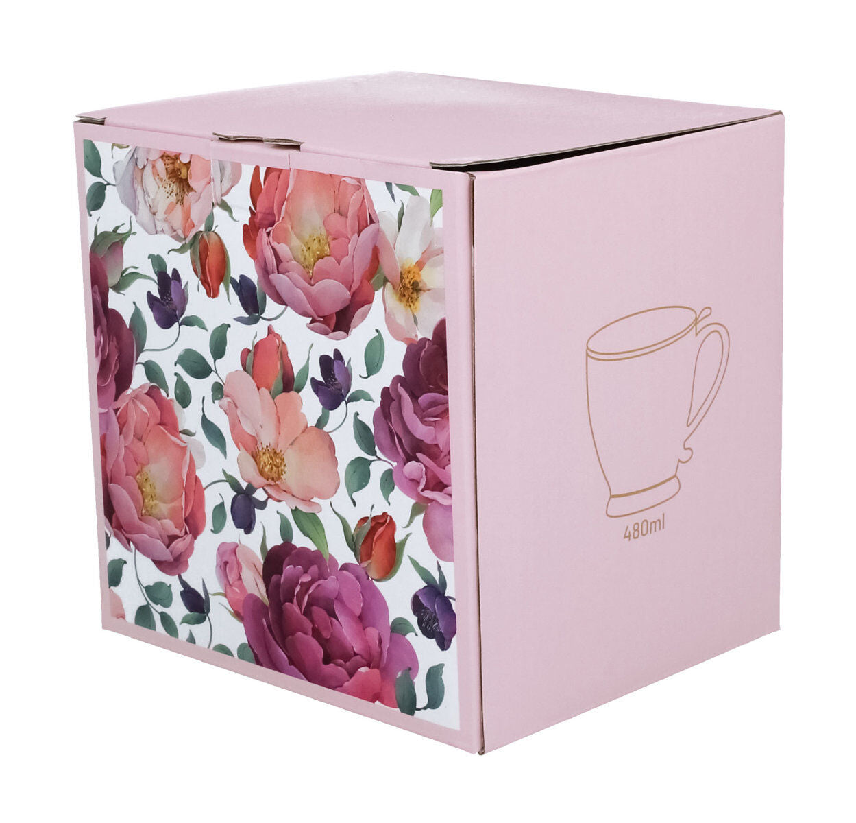 DUO Becher SPRING ROSES WHITE mit Fuß, 500 ml, inkl. Deckel und Teesieb, New Bone China Porzellan – Bild 6